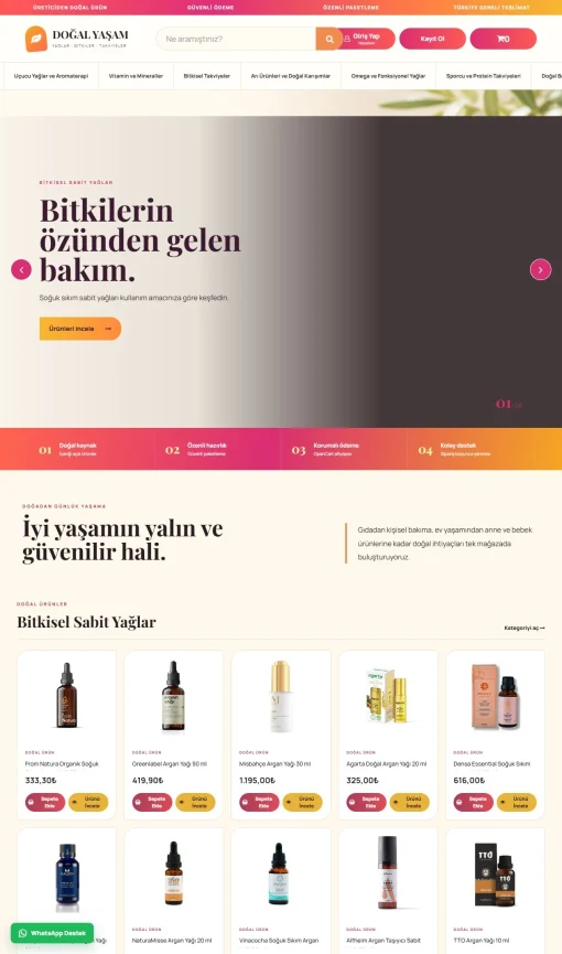MARKET V.1 ana sayfa görünümü